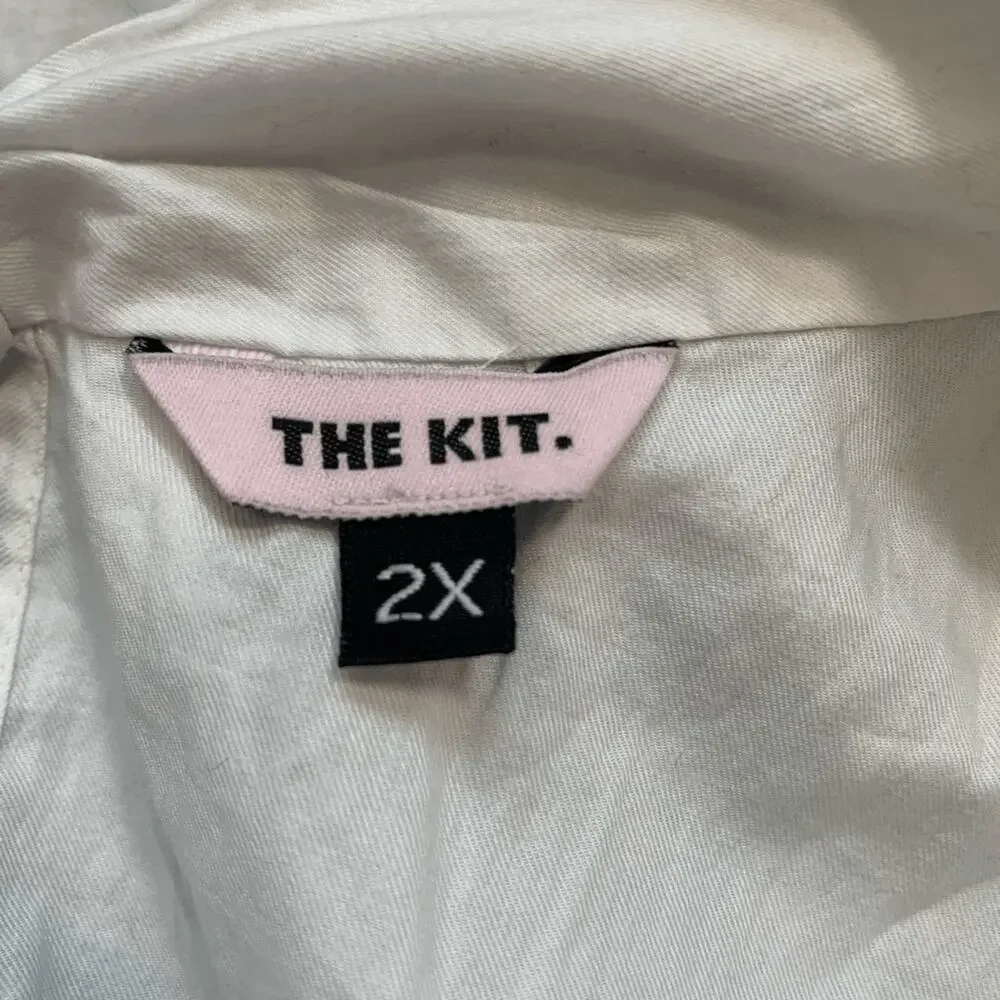 The Kit Jia Dress JLR Sketchbook White Ruffled Maxi Cutout Bow Detail Back Faces